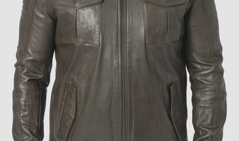 mens olive leather jacket